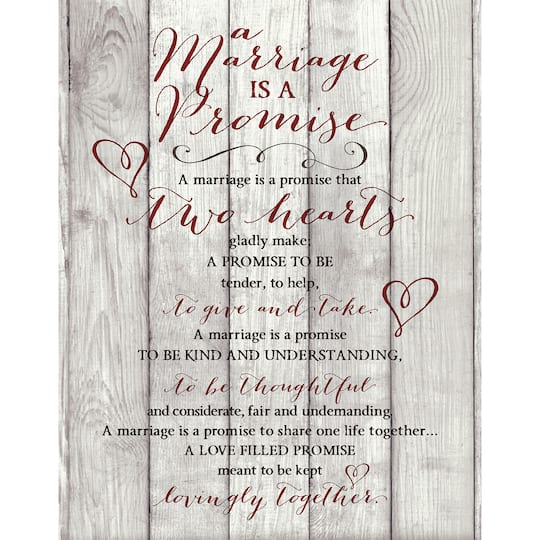 A Marriage Is A Promise Timberland Wall Plaque By Dexsa | Michaels®